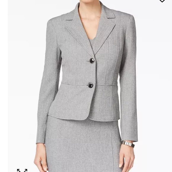 Kasper Light Gray Women's Suit Jacket - Picture 4 of 7